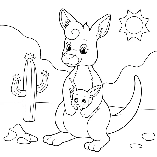 Canguro | Dibujos para colorear online para niños