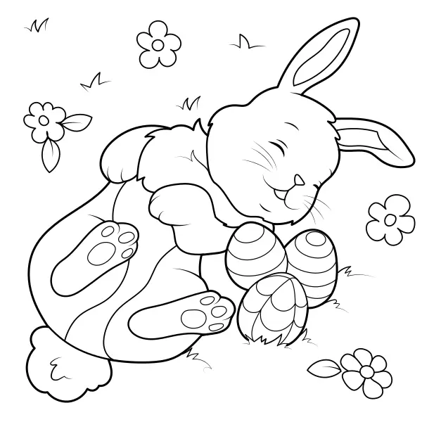 El conejo con los huevos | Dibujos para colorear online para niños