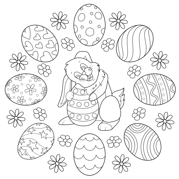Mandala de Pascua | Dibujos para colorear online para niños