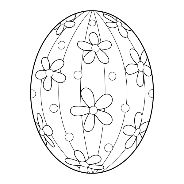 Huevo de Pascua – floral | Dibujos para colorear online para niños