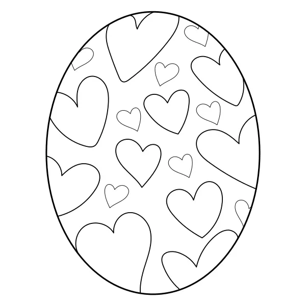 Huevo de Pascua: corazones | Dibujos para colorear online para niños