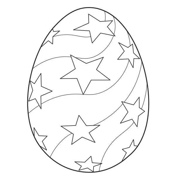 Huevo de Pascua: estrellas | Dibujos para colorear online para niños