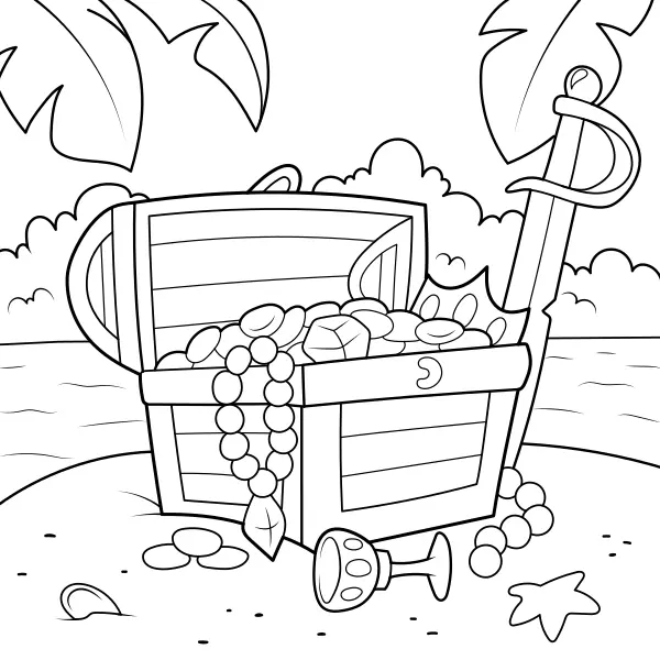 El tesoro | Dibujos para colorear online para niños