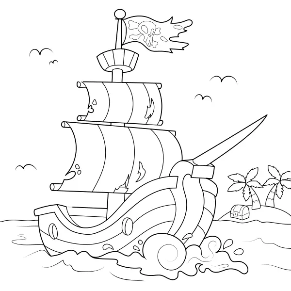 Barco pirata | Dibujos para colorear online para niños
