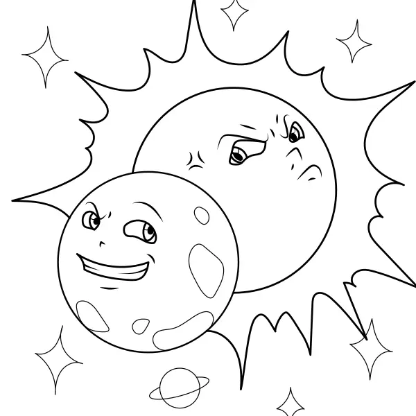 Eclipse solar | Dibujos para colorear online para niños