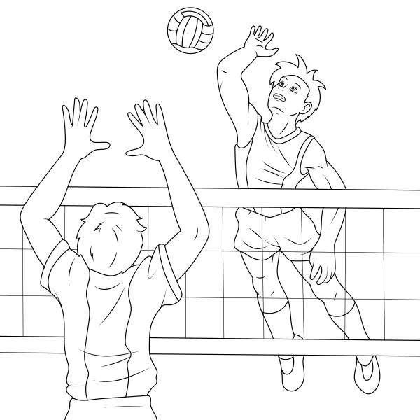 Jugadores de voleibol | Dibujos para colorear online para niños