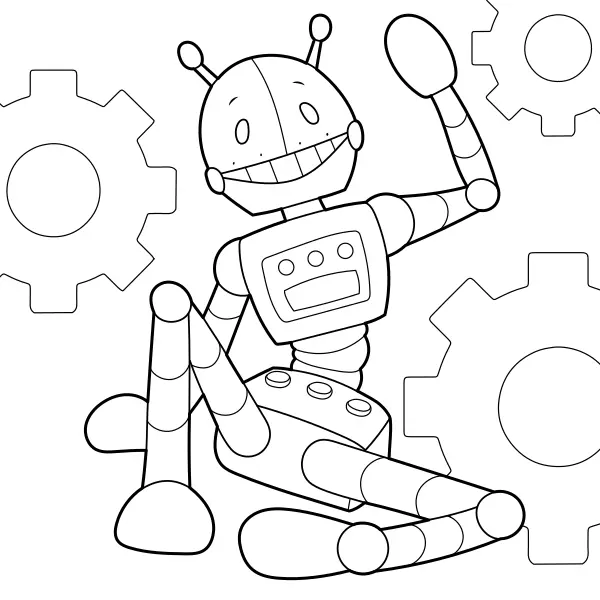 El robot que saluda | Dibujos para colorear online para niños