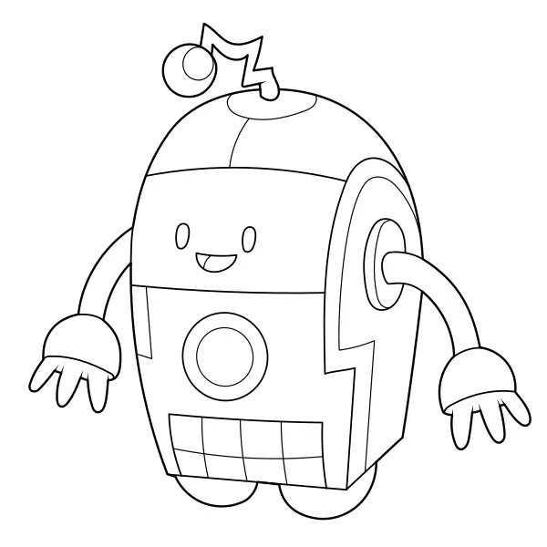 Robot redondeado | Dibujos para colorear online para niños