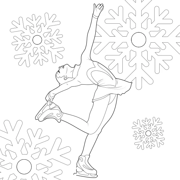 Patinadora artística | Dibujos para colorear online para niños