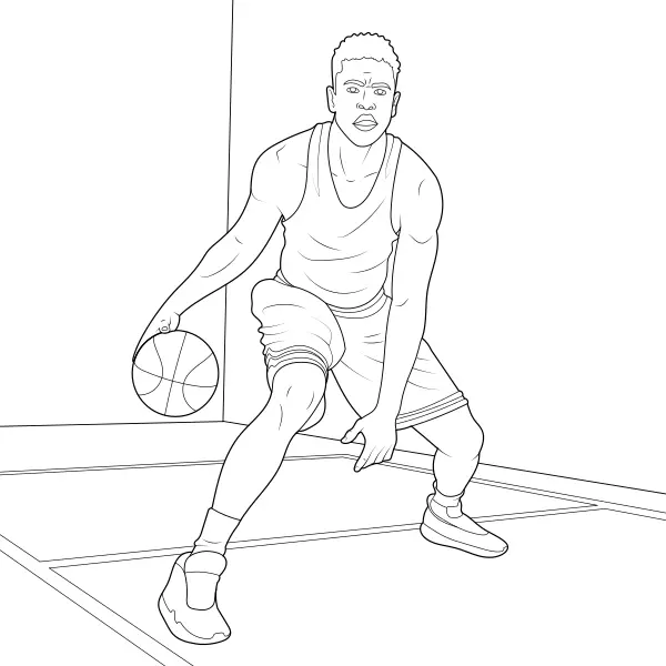 Jugador de baloncesto | Dibujos para colorear online para niños