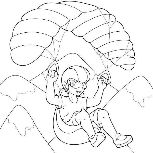 Parapentista | Dibujos para colorear online para niños