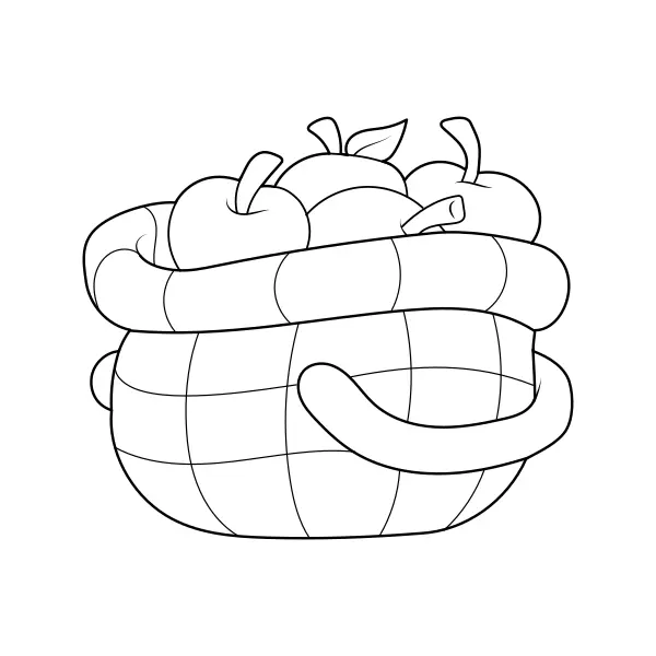 Una cesta con manzanas | Dibujos para colorear online para niños