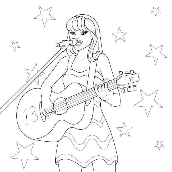 Taylor Swift | Dibujos para colorear online para niños