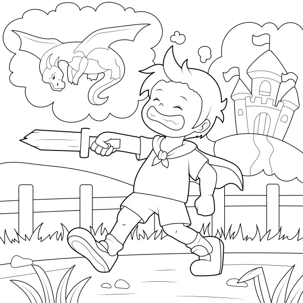 El niño sueña | Dibujos para colorear online para niños