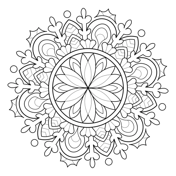Mandala: flor de invierno | Dibujos para colorear online para niños