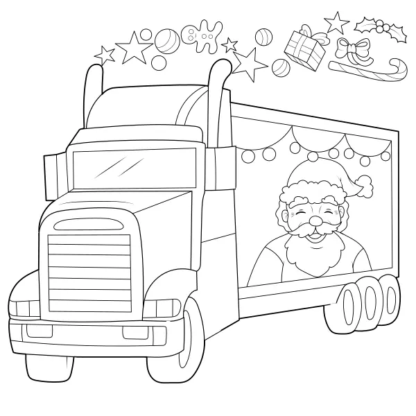 Camión navideño | Dibujos para colorear online para niños