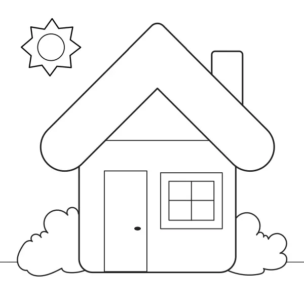 Una casa sencilla | Dibujos para colorear online para niños