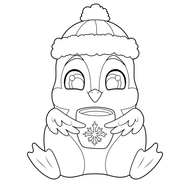 Un pájaro con una copa | Dibujos para colorear online para niños