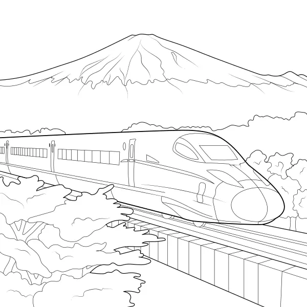 Tren de alta velocidad: el Shinkansen | Dibujos para colorear online para niños
