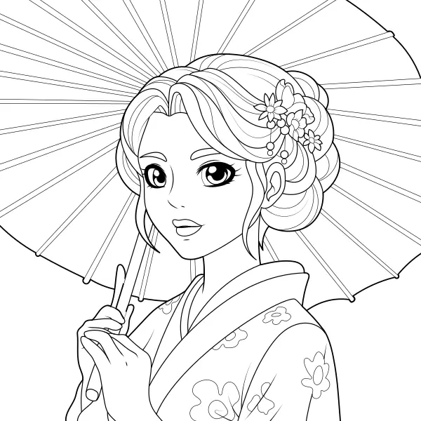Geisha | Dibujos para colorear online para niños