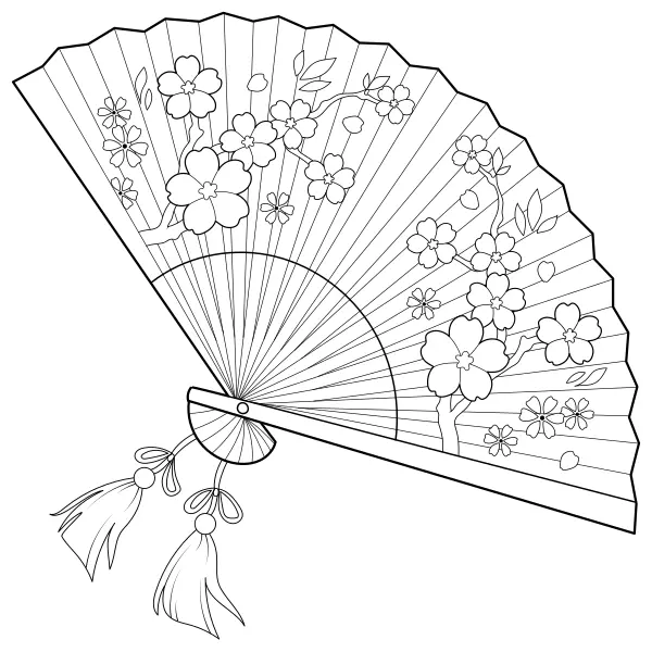 Abanico de flores | Dibujos para colorear online para niños