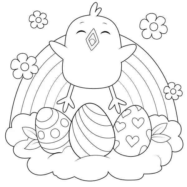 Pollito de Pascua | Dibujos para colorear online para niños