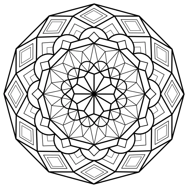 Mandala – geométrica | Dibujos para colorear online para niños