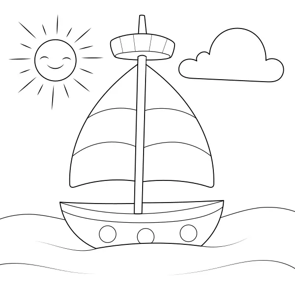 Un barco sencillo | Dibujos para colorear online para niños