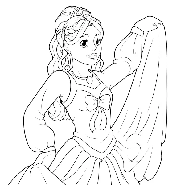 La princesa baila | Dibujos para colorear online para niños
