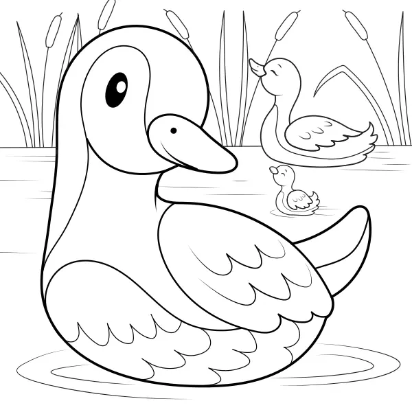 La familia de los patos | Dibujos para colorear online para niños