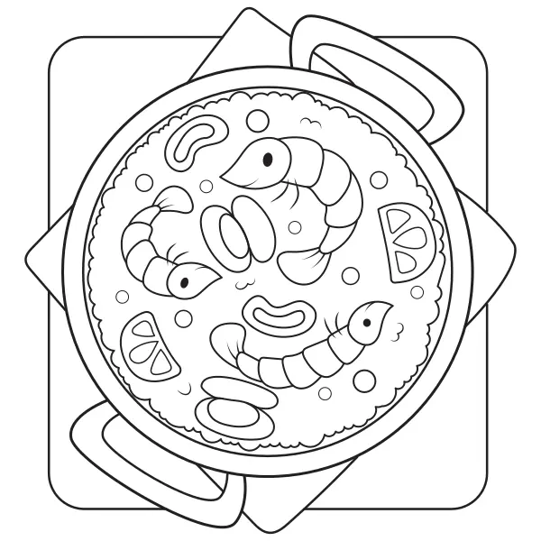 Paella | Dibujos para colorear online para niños