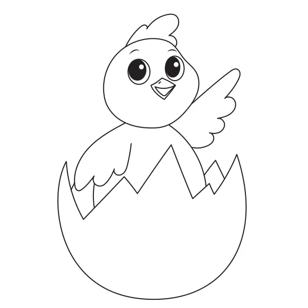 Un pollito en un huevo | Dibujos para colorear online para niños
