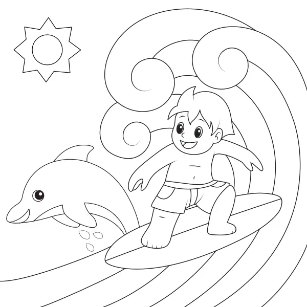 Surfista | Dibujos para colorear online para niños