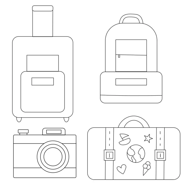 Equipaje de viaje | Dibujos para colorear online para niños