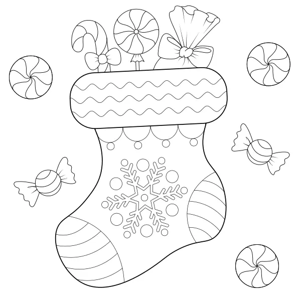 Calcetín de Navidad | Dibujos para colorear online para niños
