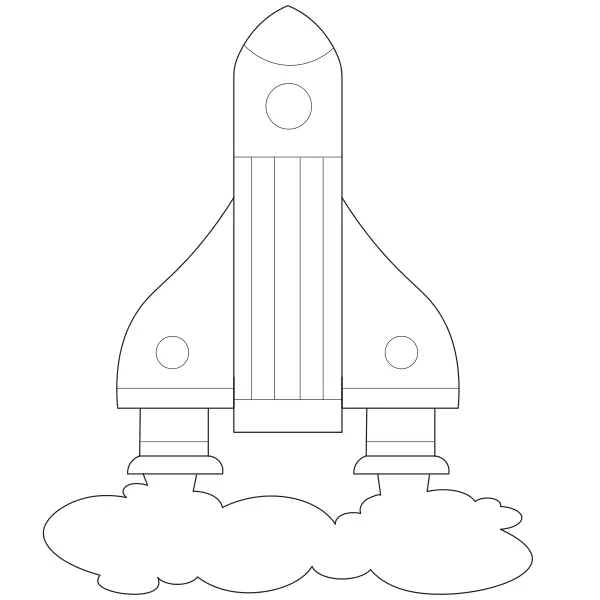 El lanzamiento del cohete | Dibujos para colorear online para niños