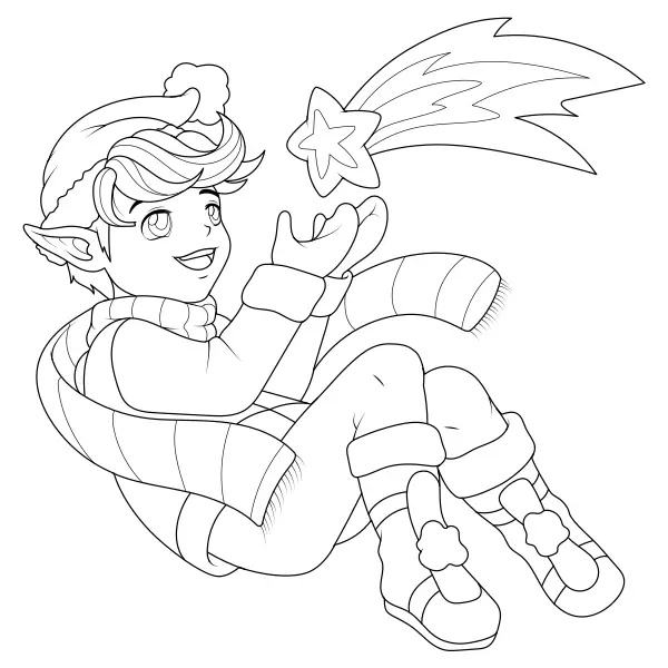 El elfo con la estrella | Dibujos para colorear online para niños