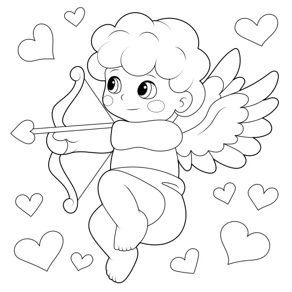 El ángel Amor | Dibujos para colorear online para niños