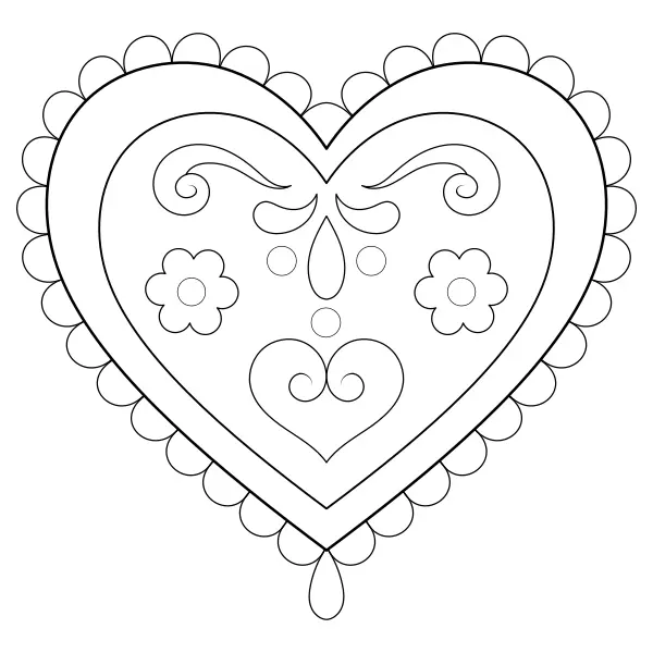 Corazón decorado | Dibujos para colorear online para niños