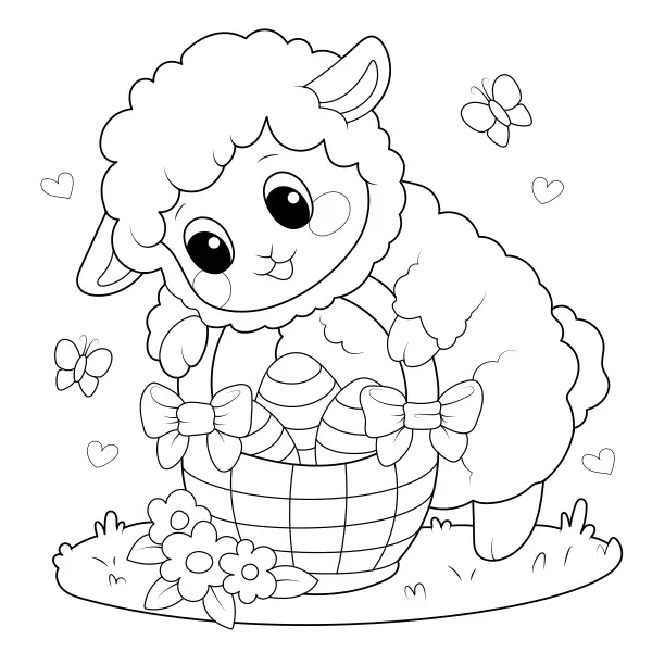 Cordero de Pascua | Dibujos para colorear online para niños