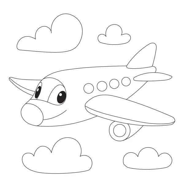 Un avión en el cielo | Dibujos para colorear online para niños