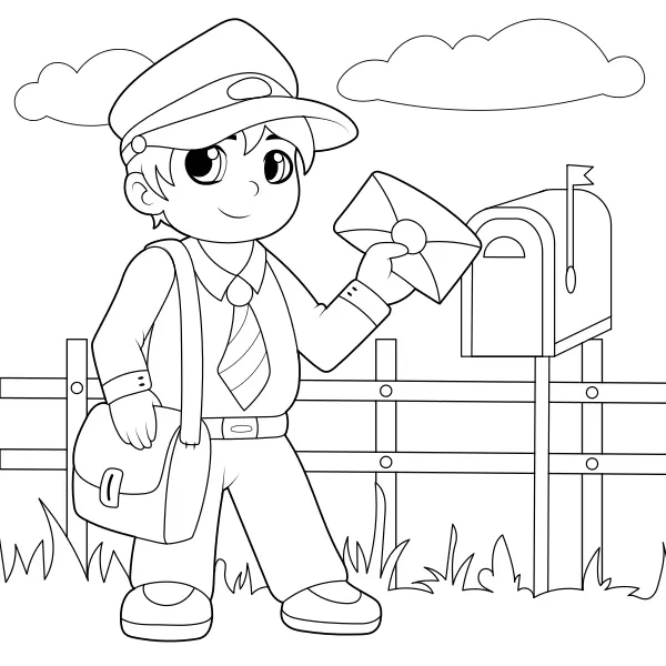 El cartero | Dibujos para colorear online para niños