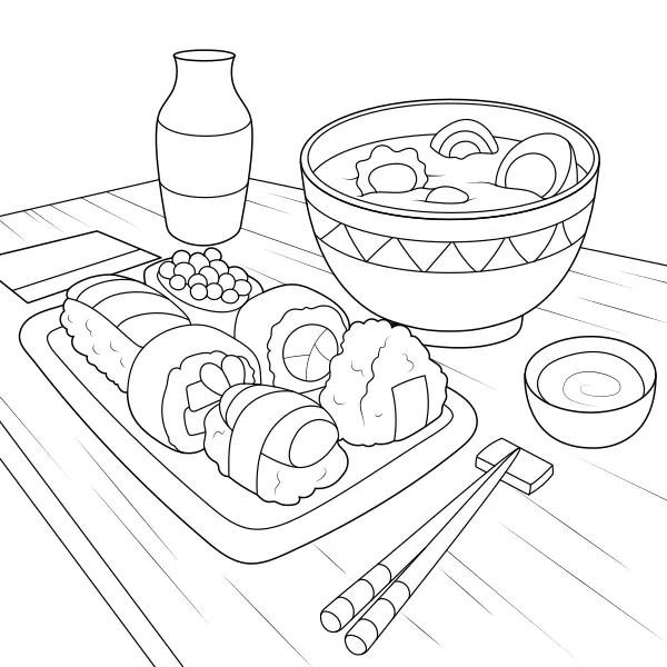 Sushi | Dibujos para colorear online para niños