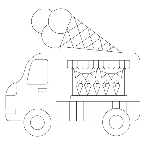 Furgoneta de helados | Dibujos para colorear online para niños