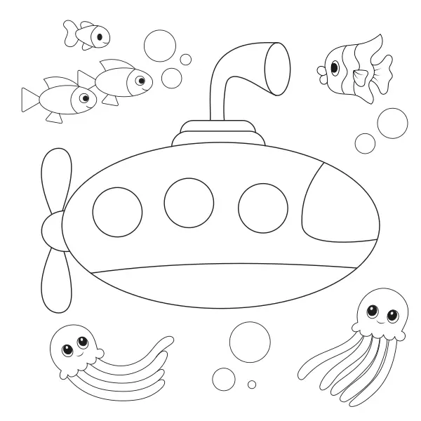 Submarino | Dibujos para colorear online para niños