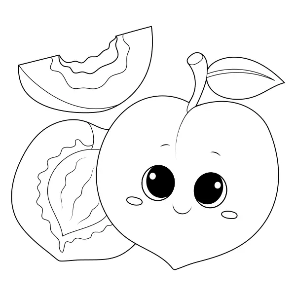 Melocotón | Dibujos para colorear online para niños