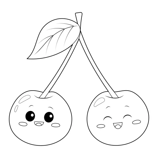 Cerezas | Dibujos para colorear online para niños