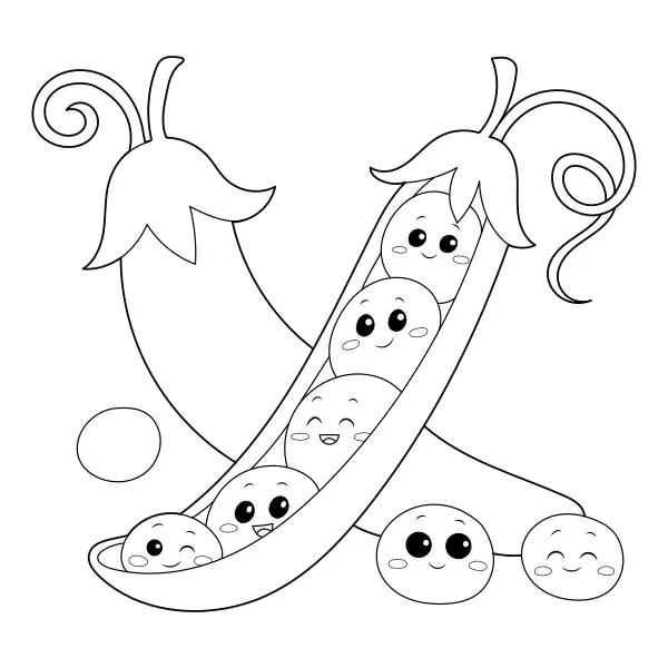 Guisantes | Dibujos para colorear online para niños