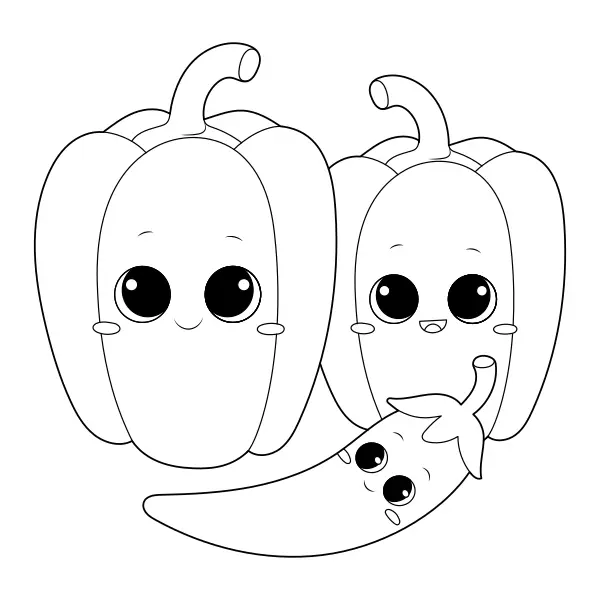 Pimiento | Dibujos para colorear online para niños