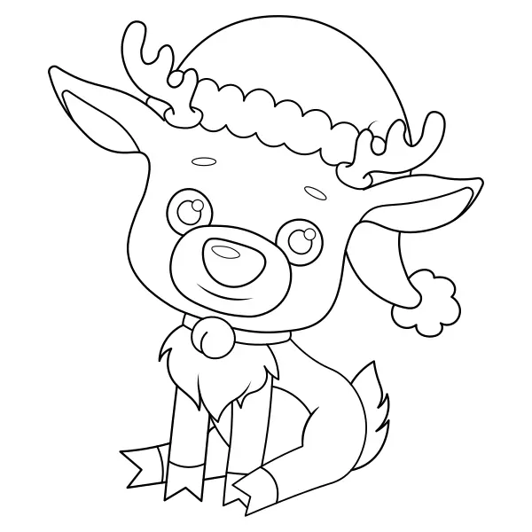El reno de Navidad | Dibujos para colorear online para niños